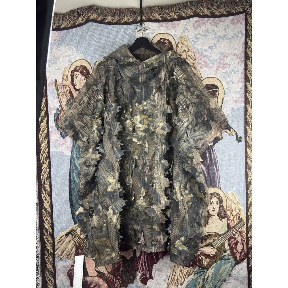 Game Hunter Mossy Oak Break-Up Ghillie Suit Poncho Leafy Camouflage Vintage USA
